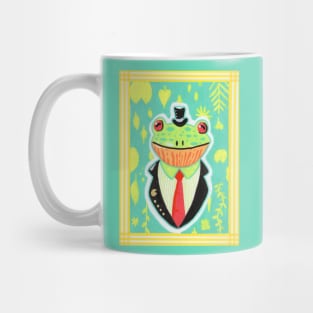 Dapper Green Tree Frog Man in a Tuxedo Mug